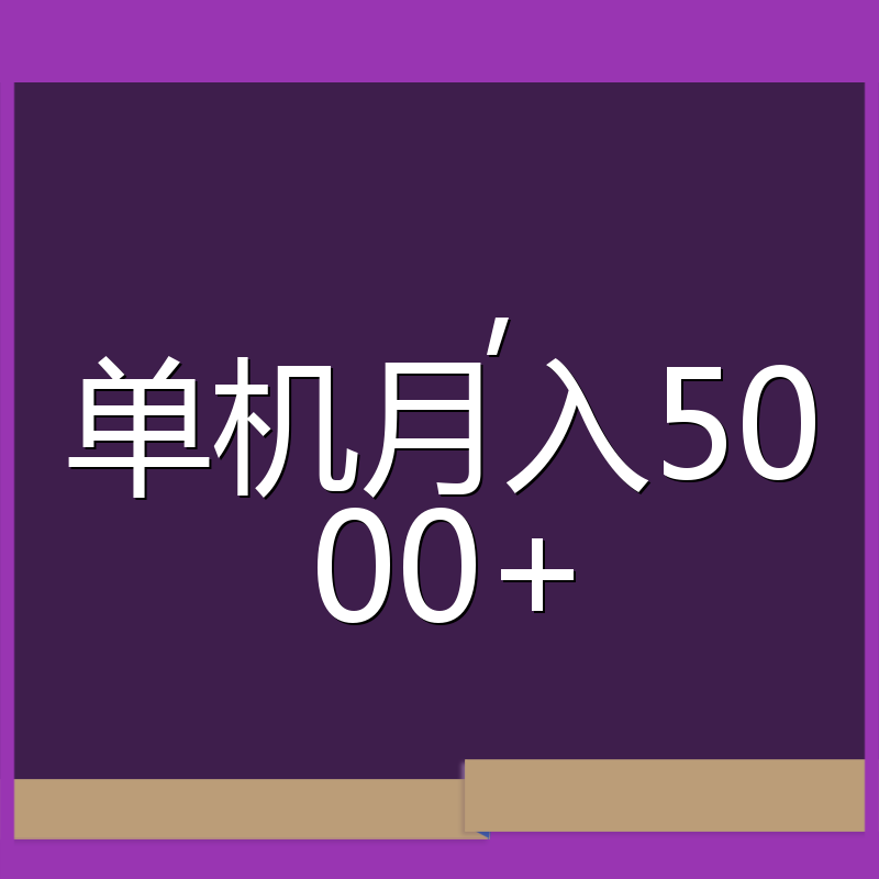 ，单机月入5000+