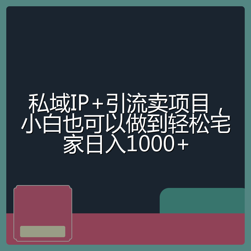私域IP+引流卖项目,小白也可以做到轻松宅家日入1000+