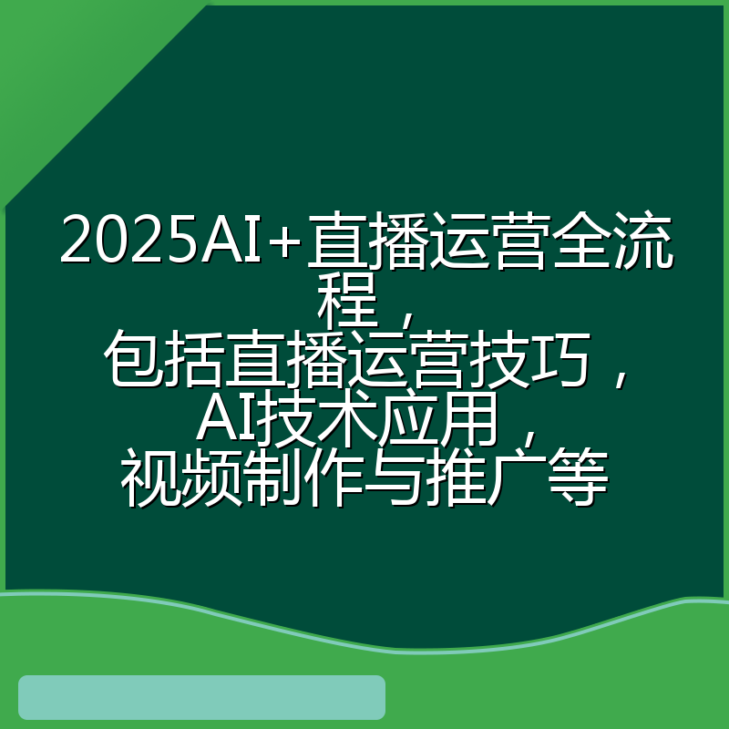 2025AI+直播运营全流程,包括直播运营技巧,AI技术应用,视频制作与推广等