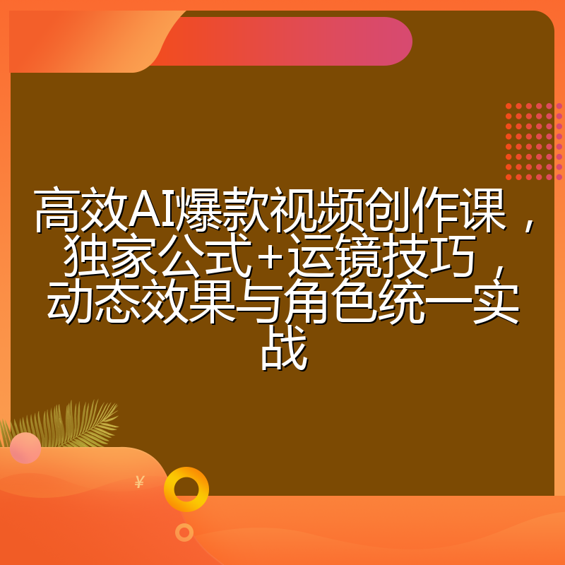 高效AI爆款视频创作课,独家公式+运镜技巧,动态效果与角色统一实战