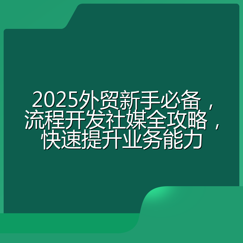 2025外贸新手必备,流程开发社媒全攻略,快速提升业务能力
