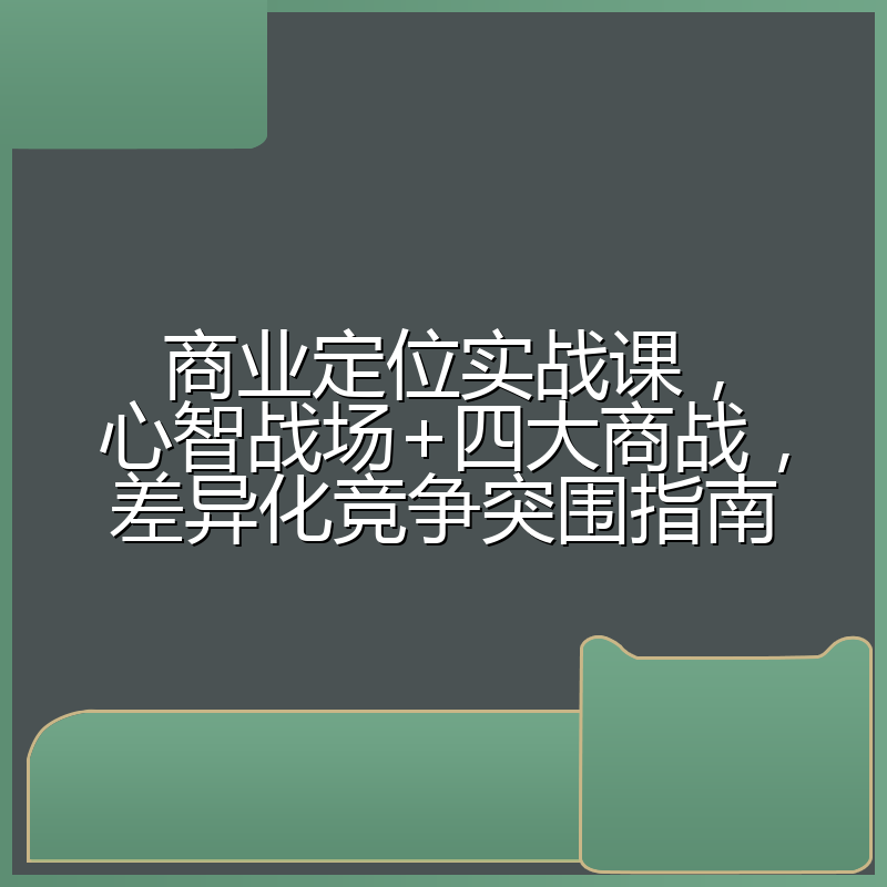 商业定位实战课,心智战场+四大商战,差异化竞争突围指南
