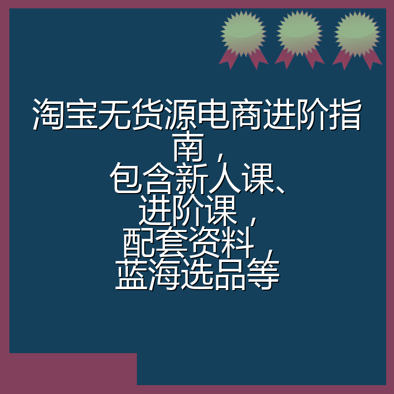 淘宝无货源电商进阶指南,包含新人课、进阶课,配套资料,蓝海选品等