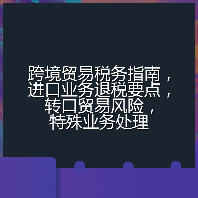 跨境贸易税务指南，进口业务退税要点，转口贸易风险，特殊业务处理