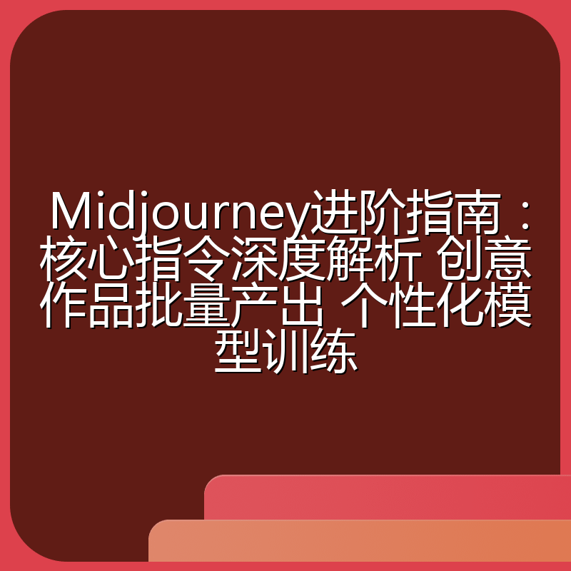 Midjourney进阶指南:核心指令深度解析 创意作品批量产出 个性化模型训练