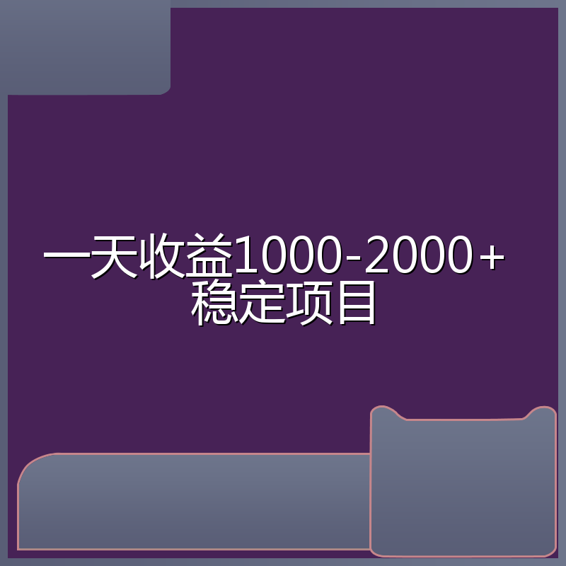 一天收益1000-2000+ 稳定项目