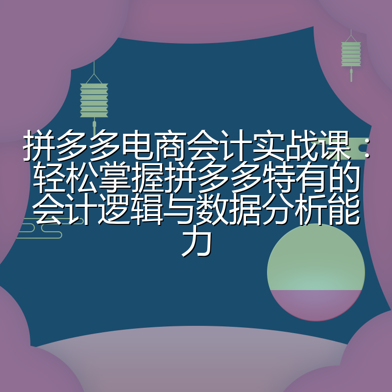 拼多多电商会计实战课:轻松掌握拼多多特有的会计逻辑与数据分析能力