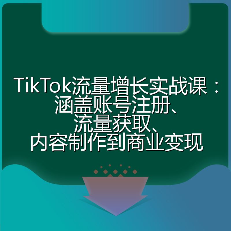 TikTok流量增长实战课：涵盖账号注册、流量获取、内容制作到商业变现