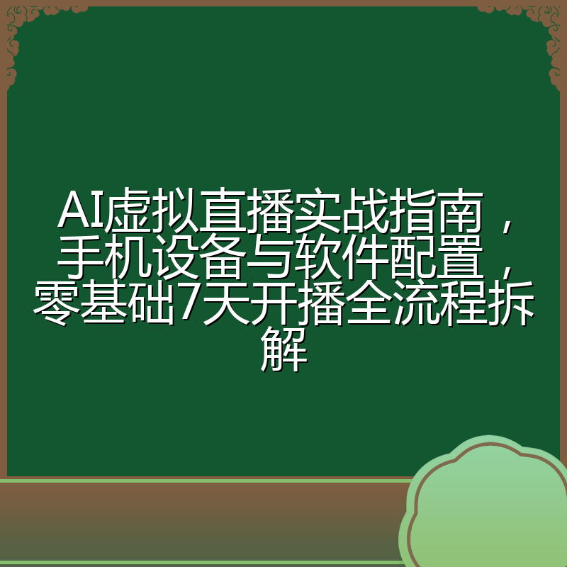 AI虚拟直播实战指南,手机设备与软件配置,零基础7天开播全流程拆解