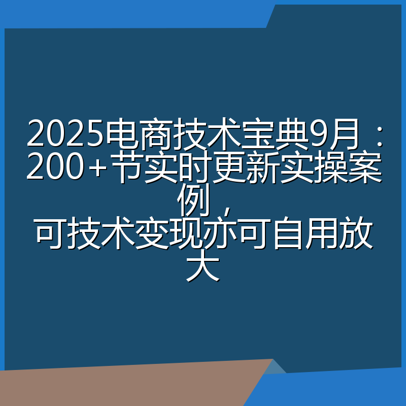 2025电商技术宝典9月：200+节实时更新实操案例，可技术变现亦可自用放大
