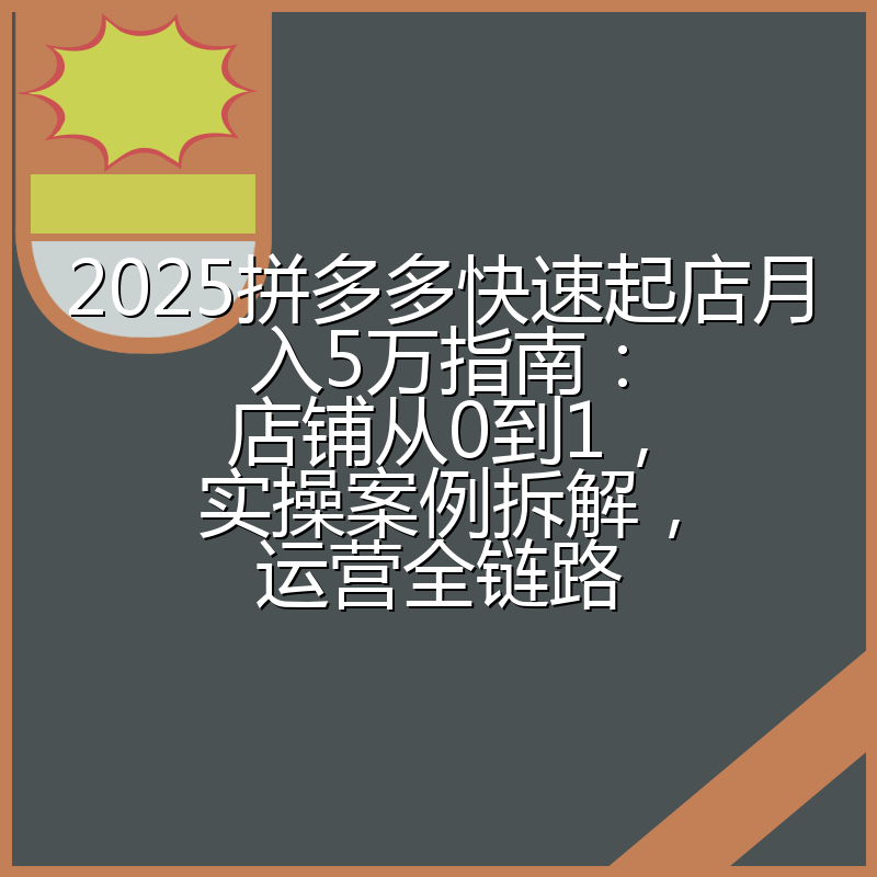 2025拼多多快速起店月入5万指南：店铺从0到1，实操案例拆解，运营全链路