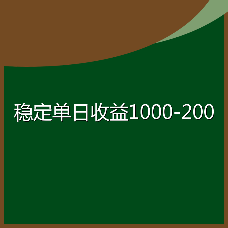 稳定单日收益1000-2000