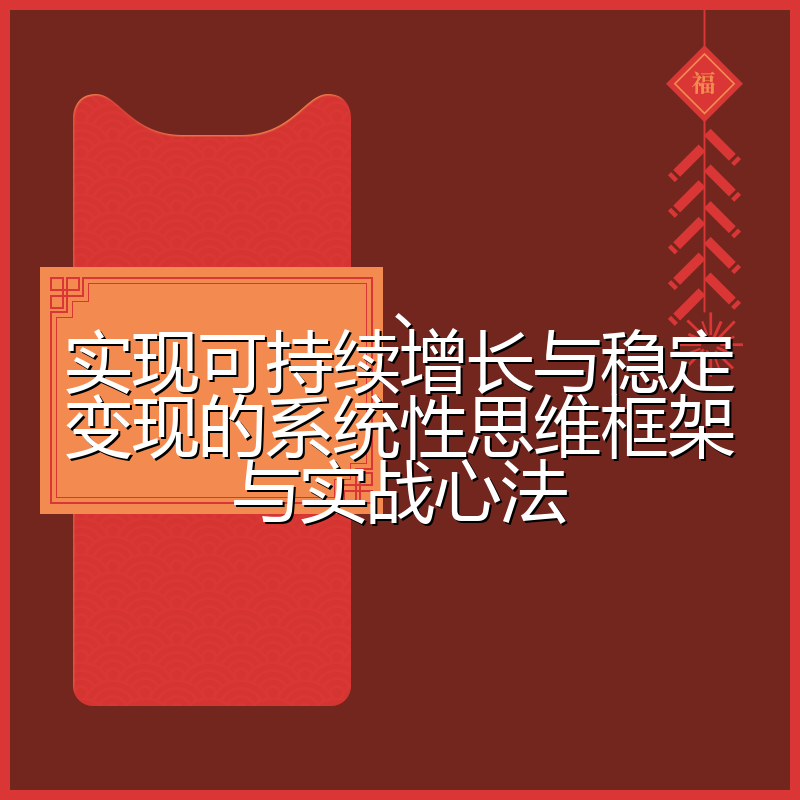 、实现可持续增长与稳定变现的系统性思维框架与实战心法