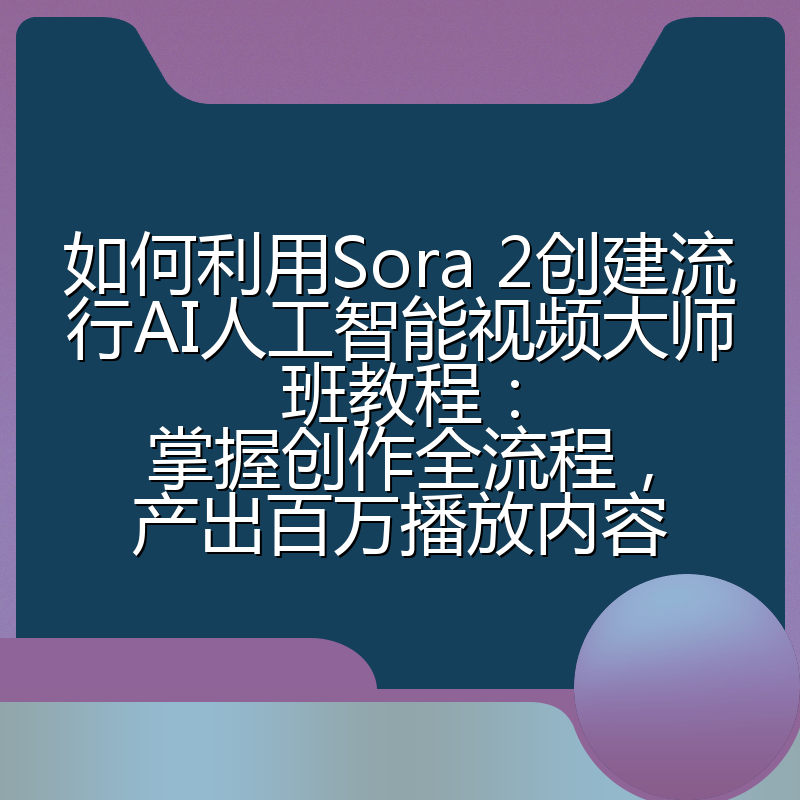 如何利用Sora 2创建流行AI人工智能视频大师班教程：掌握创作全流程，产出百万播放内容