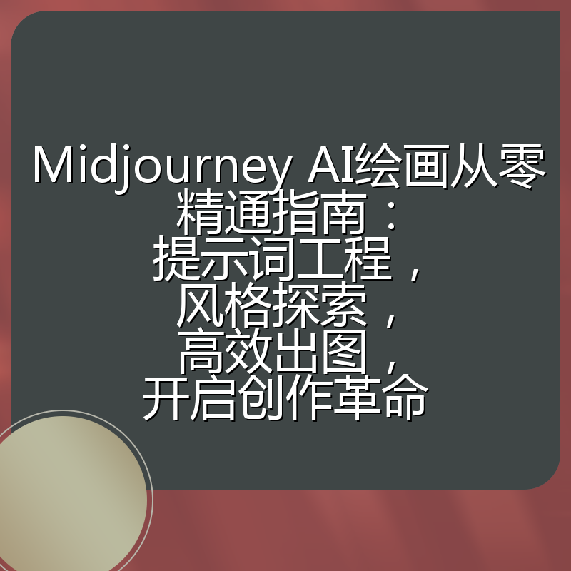 Midjourney AI绘画从零精通指南：提示词工程，风格探索，高效出图，开启创作革命