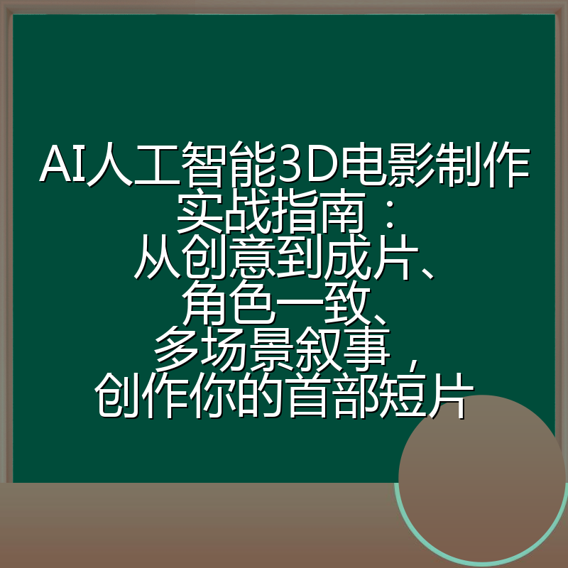 AI人工智能3D电影制作实战指南：从创意到成片、角色一致、多场景叙事，创作你的首部短片