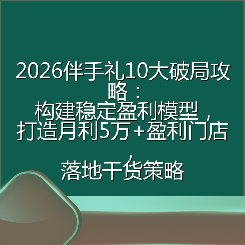 2026伴手礼10大破局攻略:构建稳定盈利模型,打造月利5万+盈利门店,落地干货策略