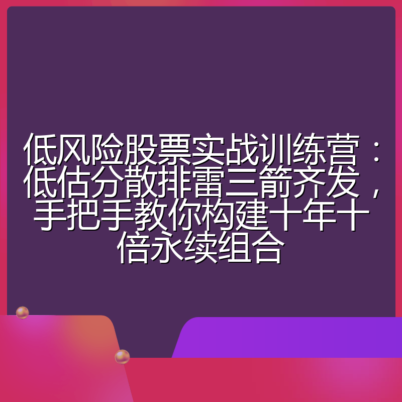 低风险股票实战训练营:低估分散排雷三箭齐发,手把手教你构建十年十倍永续组合