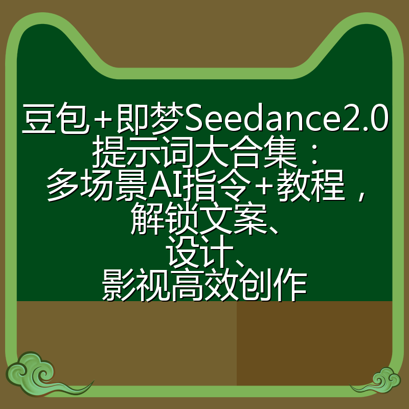 豆包+即梦Seedance2.0提示词大合集:多场景AI指令+教程,解锁文案、设计、影视高效创作