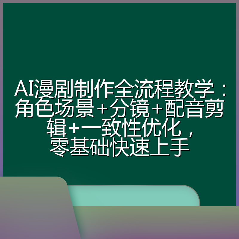 AI漫剧制作全流程教学：角色场景+分镜+配音剪辑+一致性优化，零基础快速上手