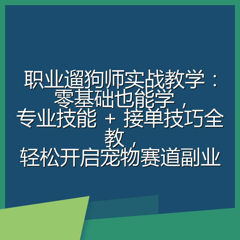 职业遛狗师实战教学：零基础也能学，专业技能 + 接单技巧全教，轻松开启宠物赛道副业