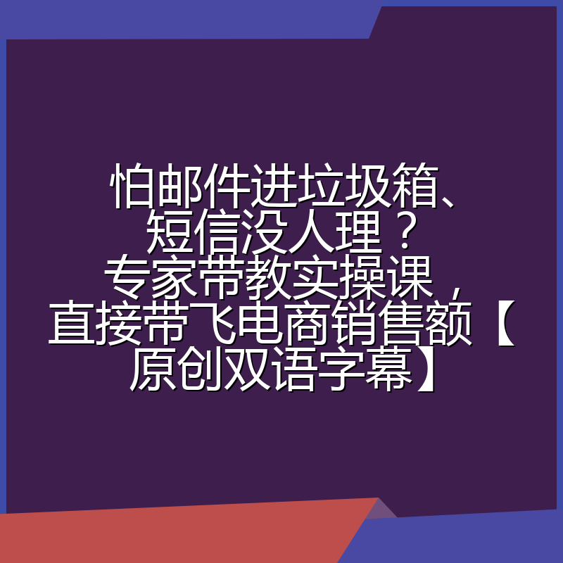 怕邮件进垃圾箱、短信没人理？专家带教实操课，直接带飞电商销售额【原创双语字幕】