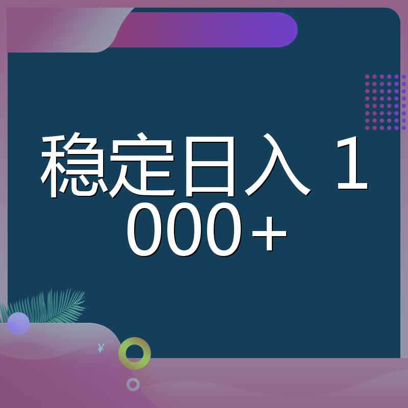 稳定日入 1000+