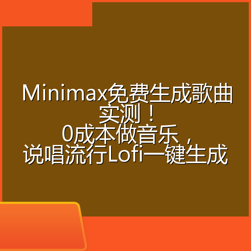 Minimax免费生成歌曲实测！0成本做音乐，说唱流行Lofi一键生成