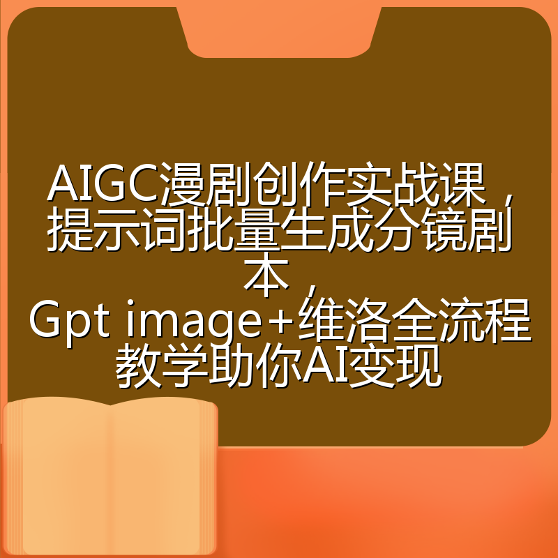 AIGC漫剧创作实战课，提示词批量生成分镜剧本，Gpt image+维洛全流程教学助你AI变现