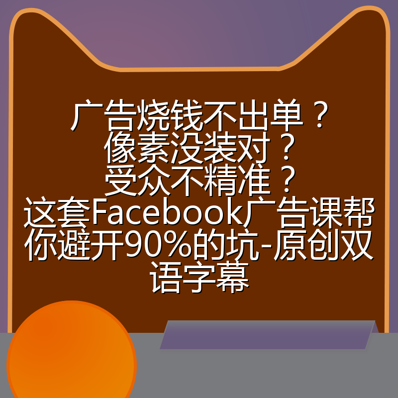 广告烧钱不出单?像素没装对?受众不精准?这套Facebook广告课帮你避开90%的坑-原创双语字幕