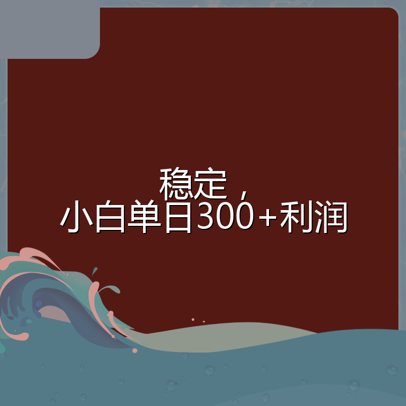 稳定，小白单日300+利润