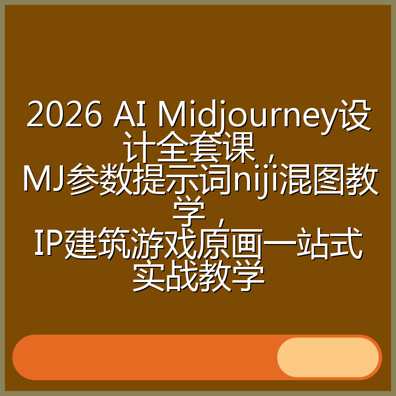 2026 AI Midjourney设计全套课,MJ参数提示词niji混图教学,IP建筑游戏原画一站式实战教学