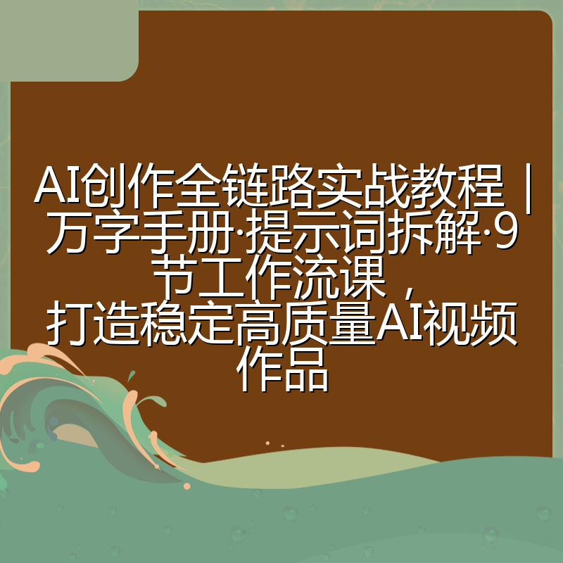 AI创作全链路实战教程|万字手册·提示词拆解·9节工作流课,打造稳定高质量AI视频作品