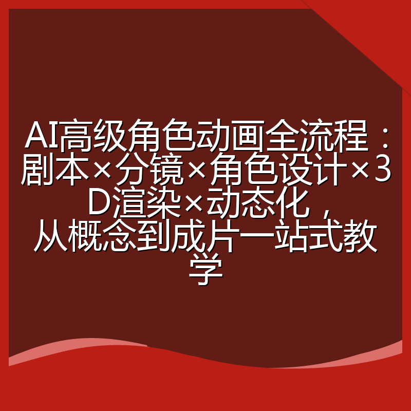 AI高级角色动画全流程:剧本×分镜×角色设计×3D渲染×动态化,从概念到成片一站式教学