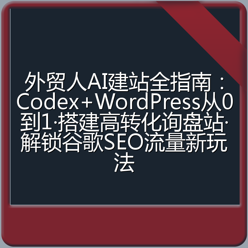 外贸人AI建站全指南:Codex+WordPress从0到1·搭建高转化询盘站·解锁谷歌SEO流量新玩法