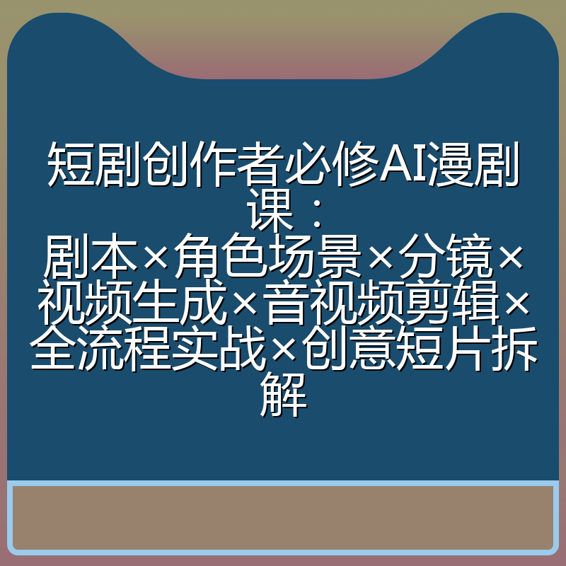 短剧创作者必修AI漫剧课：剧本×角色场景×分镜×视频生成×音视频剪辑×全流程实战×创意短片拆解