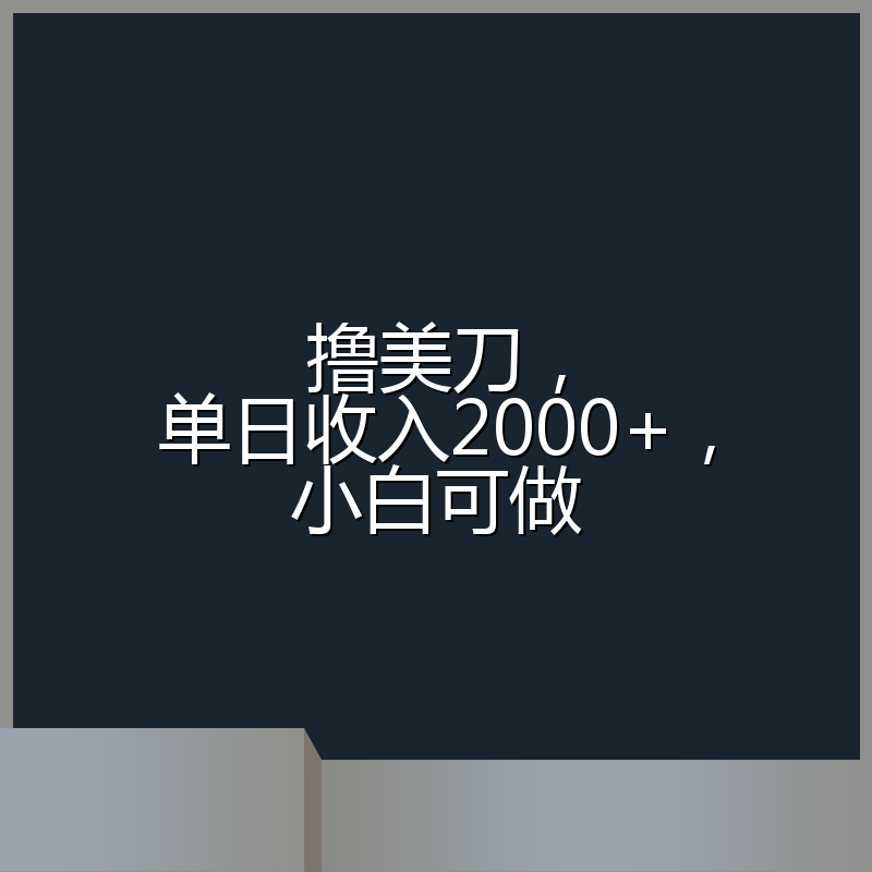 撸美刀，单日收入2000+，小白可做