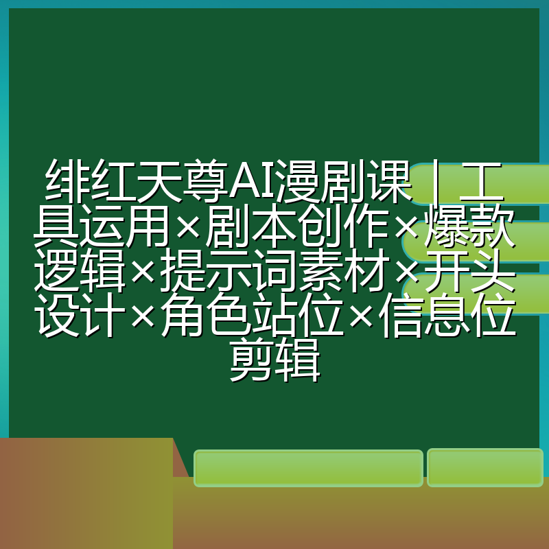 绯红天尊AI漫剧课|工具运用×剧本创作×爆款逻辑×提示词素材×开头设计×角色站位×信息位剪辑