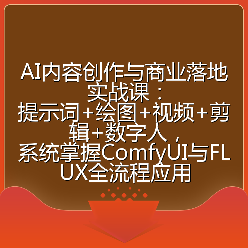 AI内容创作与商业落地实战课:提示词+绘图+视频+剪辑+数字人,系统掌握ComfyUI与FLUX全流程应用