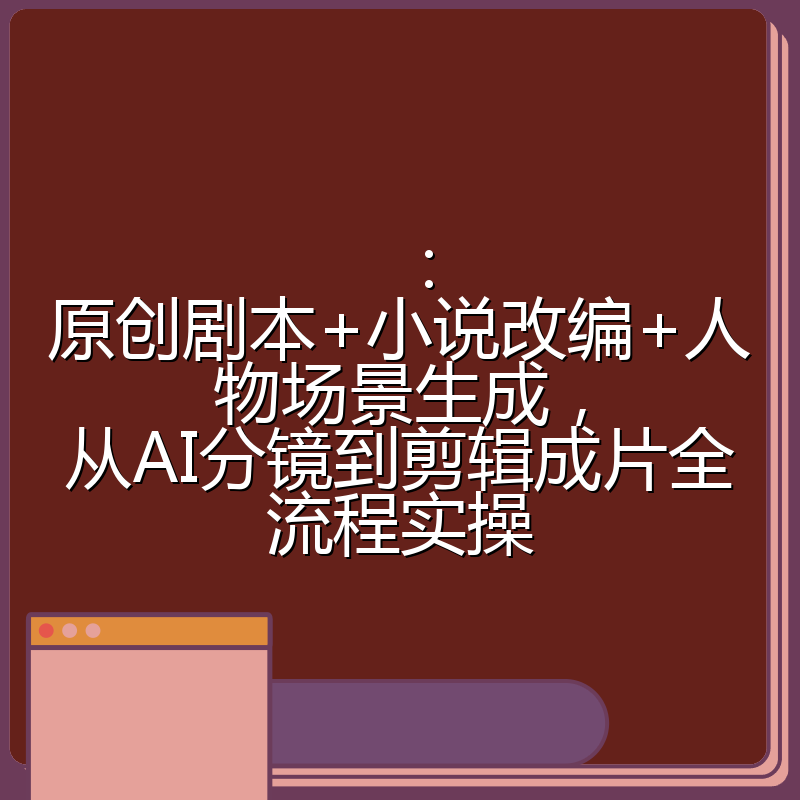 ：原创剧本+小说改编+人物场景生成，从AI分镜到剪辑成片全流程实操