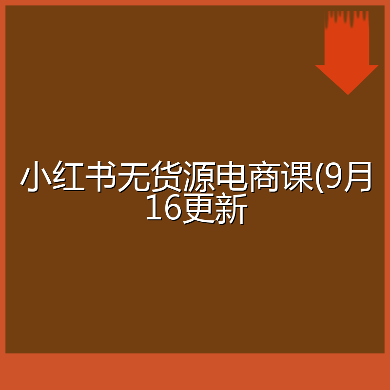 小红书无货源电商课(9月16更新