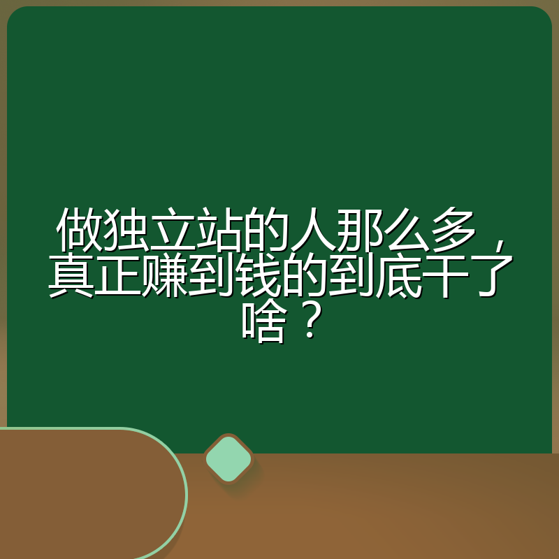 做独立站的人那么多,真正赚到钱的到底干了啥?