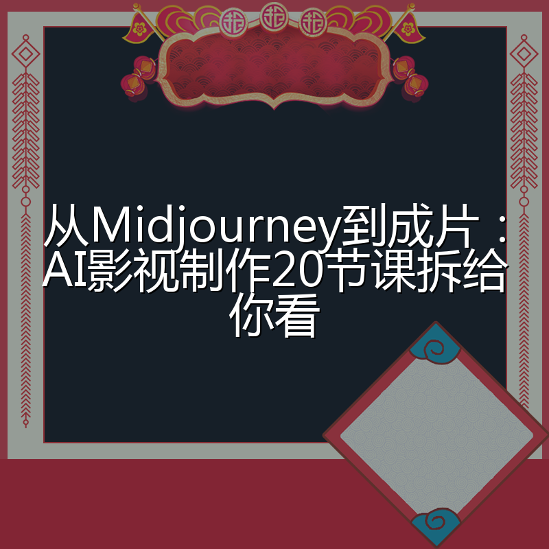 从Midjourney到成片：AI影视制作20节课拆给你看