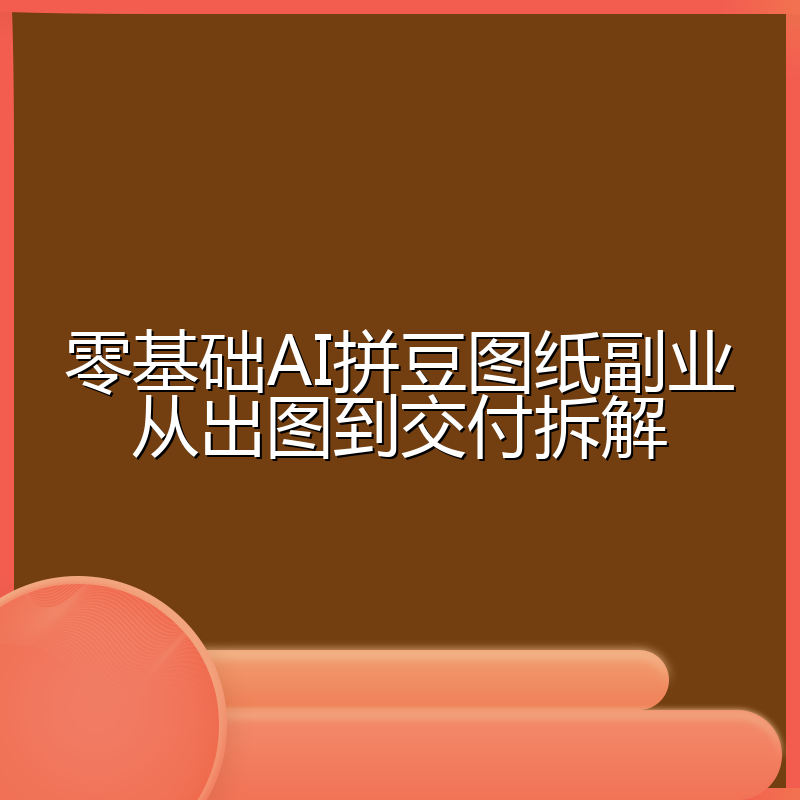 零基础AI拼豆图纸副业从出图到交付拆解
